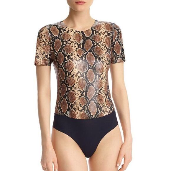 Commando Snakeskin Faux Leather Bodysuit - Picture 1 of 6